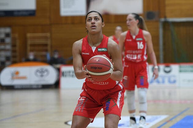 Basketball Women 1 Bundesliga Semifinal 2 Game GiroLive Panthers Osnabrück Herner TC on 16 04 2021 in the OSC Hall in Osnabrück Loryn Goodwin Herne xRx