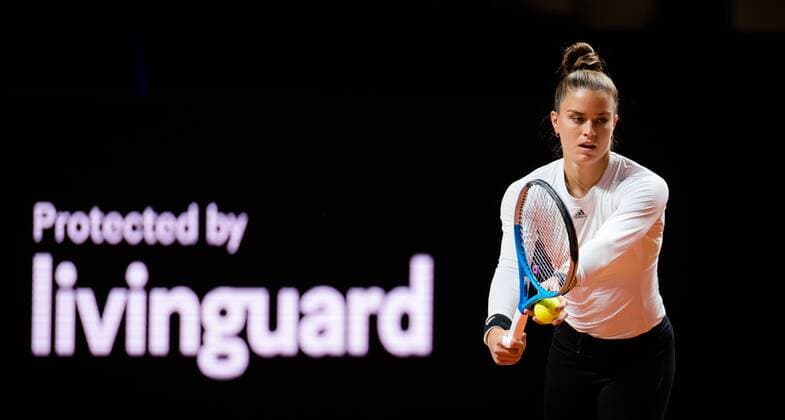 Mandatory Credit: Photo by Rob Prange Shutterstock (11862018i) Maria Sakkari of Greece during practice before the 2021 Porsche Tennis Grand Prix WTA, Tennis Damen 500 tournament 2021 Porsche Tennis Grand Prix Pre-Tournament - 16 Apr 2021 2021 Porsche Tennis Grand Prix Pre-Tournament - 16 Apr 2021  Copyright: xRobxPrange Shutterstockx 11862018i
