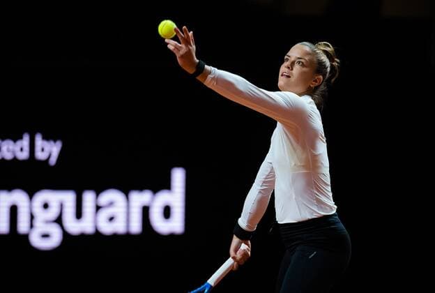 Mandatory Credit: Photo by Rob Prange Shutterstock (11862018g) Maria Sakkari of Greece during practice before the 2021 Porsche Tennis Grand Prix WTA, Tennis Damen 500 tournament 2021 Porsche Tennis Grand Prix Pre-Tournament - 16 Apr 2021 2021 Porsche Tennis Grand Prix Pre-Tournament - 16 Apr 2021  Copyright: xRobxPrange Shutterstockx 11862018g