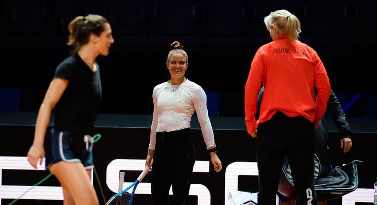 Mandatory Credit: Photo by Rob Prange Shutterstock (11862018s) Maria Sakkari of Greece during practice before the 2021 Porsche Tennis Grand Prix WTA, Tennis Damen 500 tournament 2021 Porsche Tennis Grand Prix Pre-Tournament - 16 Apr 2021 2021 Porsche Tennis Grand Prix Pre-Tournament - 16 Apr 2021  Copyright: xRobxPrange Shutterstockx 11862018s