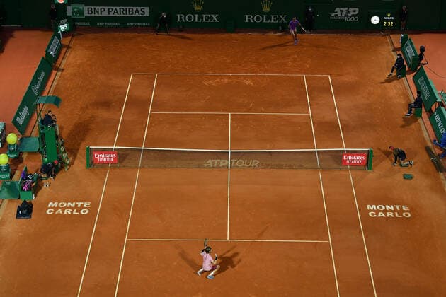 Andrey Rublev (Rus) defeated Rafael Nadal (Esp) in Monte Carlo 6 2, 4 6, 6 2 TENNIS : Rolex Monte Carlo Masters - 16 04 2021 AntoineCouvercelle Panoramic 