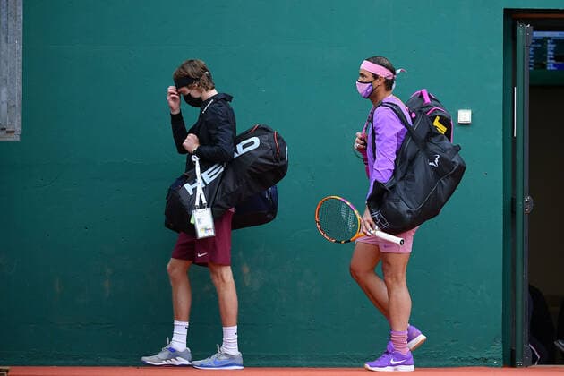 Andrey Rublev (Rus) defeated Rafael Nadal (Esp) in Monte Carlo 6 2, 4 6, 6 2 TENNIS : Rolex Monte Carlo Masters - 16 04 2021 AntoineCouvercelle Panoramic 