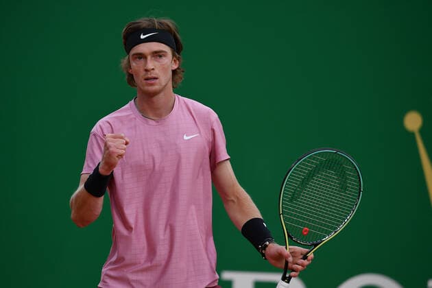 Andrey Rublev (Rus) defeated Rafael Nadal (Esp) in Monte Carlo 6 2, 4 6, 6 2 TENNIS : Rolex Monte Carlo Masters - 16 04 2021 AntoineCouvercelle Panoramic 
