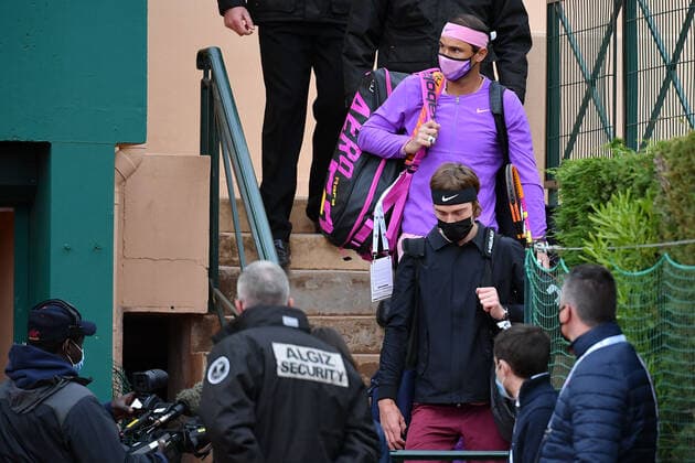 Andrey Rublev (Rus) defeated Rafael Nadal (Esp) TENNIS : Rolex Monte Carlo Masters - 16 04 2021 AntoineCouvercelle Panoramic 