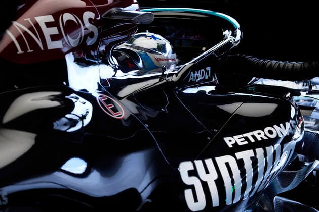 F1 Grand Prix of Emilia Romagna 77 Valtteri Bottas (FIN, Mercedes-AMG Petronas F1 Team), F1 Grand Prix of Emilia Romagna at Autodromo Enzo e Dino Ferrari on April 16, 2021 in Imola, Italy. (Photo by Steve Etherington for Mercedes-Benz Grand Prix Ltd. Daimler AG FIA Pool via HOCH ZWEI) Imola Italy Poolfoto HOCH ZWEI Pool Daimler AG ,EDITORIAL USE ONLY