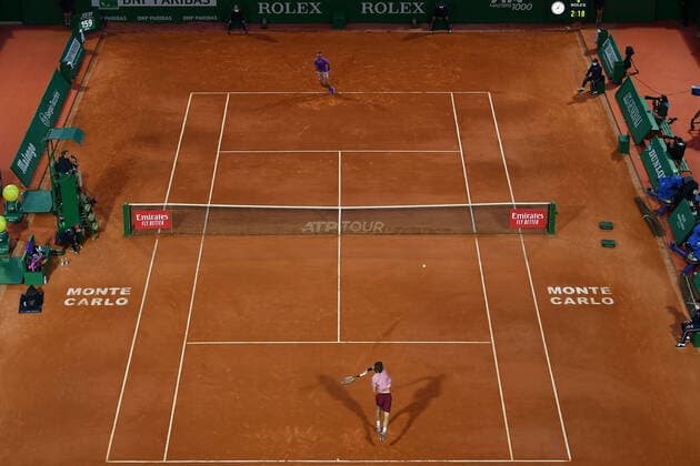 Andrey Rublev (Rus) defeated Rafael Nadal (Esp) in Monte Carlo 6 2, 4 6, 6 2 TENNIS : Rolex Monte Carlo Masters - 16 04 2021 AntoineCouvercelle Panoramic 