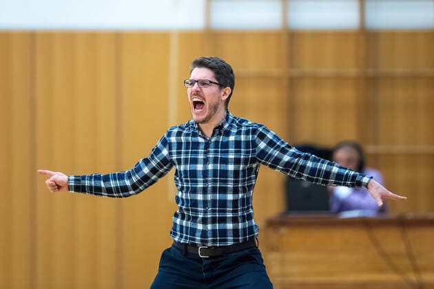BC Pharmaserv Marburg vs Rutronik Stars Keltern Toyoto DBBL Season 2020 2021 Coach Christian Hergenröther Rutronik Stars Keltern yells and gestures on the sidelines Marburg Sporthalle Georg Gaßmann Stadion Hessen Germany