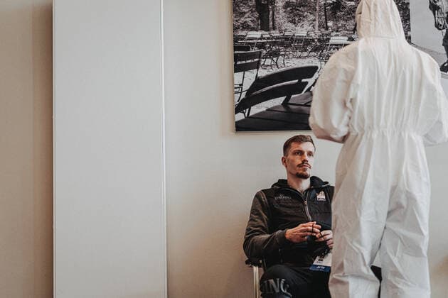 Basketball 16 04 2021 Season 2020 2021 MagentaSport BBL Cup Arrival MagentaSport BBL Cup The Cup Basketball 16 04 2021 Season 2020 2021 MagentaSport BBL Cup Arrival Andreas Obst, ratiopharm Ulm editorial use only commercial use only by arrangement with the photographer Munich Germany