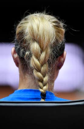 Angelique KERBER GER training from behind hair plait braided qualification tennis ladies Porsche Cup Porsche Tennis Grand Prix GP Stuttgart 2021 Porsche Arena 17 04 2021 Porsche Tennis Grand Prix Stuttgart 2021
