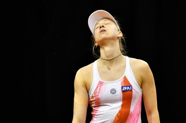 Mona Barthel GER disappoints Qualification Tennis Women Porsche Cup Porsche Tennis Grand Prix GP Stuttgart 2021 Porsche Arena 17 04 2021 Porsche Tennis Grand Prix Stuttgart 2021