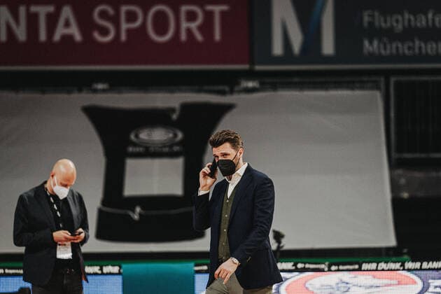 Basketball 17 04 2021 Season 2020 2021 MagentaSport BBL Cup 1 Semifinal Ratiopharm Ulm FC Bayern Munich Basketball 17 04 2021 Season 2020 2021 MagentaSport BBL Cup 1 Semifinal Ratiopharm Ulm FC Bayern Munich Marko Pesic, Managing Director FC Bayern Munich editorial use only commercial use only by arrangement with the photographer Munich Germany