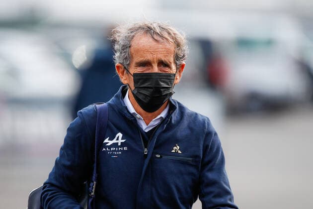 PROST Alain (fra), Non Executive Director of Alpine F1 Team, portrait during the Formula 1 Pirelli Gran Premio Del Made In Italy E Dell Emilia Romagna 2021 from April 16 to 18, 2021 on the Autodromo Internazionale Enzo e Dino Ferrari, in Imola, Italy - FORMULE 1 : Grand prix Emilie Romagne - Imola - Essais - 17 04 2021 DPPI Panoramic 