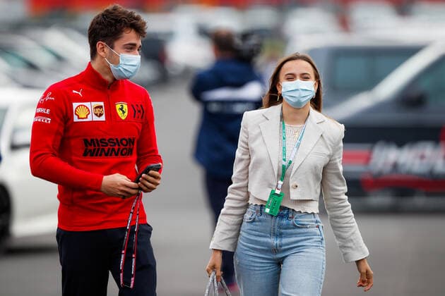 Formula 1, GP Emilia Romagna in Imola, Charles Leclerc with girlfriend Charlotte Sine