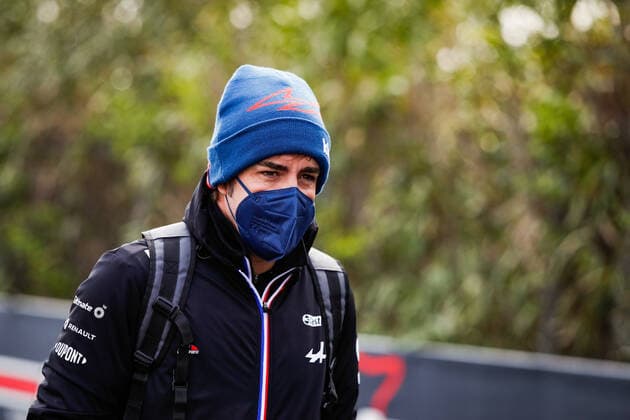 ALONSO Fernando (spa), Alpine F1 A521, portrait during the Formula 1 Pirelli Gran Premio Del Made In Italy E Dell Emilia Romagna 2021 from April 16 to 18, 2021 on the Autodromo Internazionale Enzo e Dino Ferrari, in Imola, Italy - FORMULE 1 : Grand prix Emilie Romagne - Imola - Essais - 17 04 2021 DPPI Panoramic 