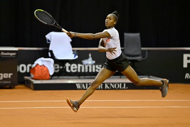 Noma NOHA AKUGUE GER Action Qualification Tennis Women Porsche Cup Porsche Tennis Grand Prix GP Stuttgart 2021 Porsche Arena 17 04 2021 Porsche Tennis Grand Prix Stuttgart 2021