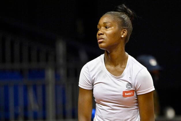 Noma NOHA AKUGUE GER disappointed Qualification Tennis Women Porsche Cup Porsche Tennis Grand Prix GP Stuttgart 2021 Porsche Arena 17 04 2021 Porsche Tennis Grand Prix Stuttgart 2021