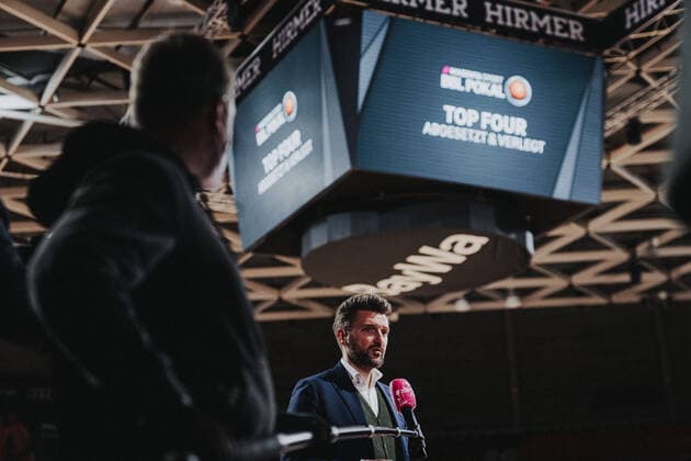 Basketball 17 04 2021 Season 2020 2021 MagentaSport BBL Cup 1 Semifinal Ratiopharm Ulm FC Bayern Munich Basketball 17 04 2021 Season 2020 2021 MagentaSport BBL Cup 1 Semifinal Ratiopharm Ulm FC Bayern Munich Marko Pesic, Managing Director FC Bayern Basketball editorial use only commercial use only by arrangement with the photographer Munich Germany