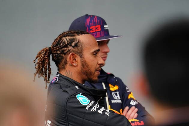 Formula 1 Pirelli Gran Premio Del Made In Italy E Dell emilia Romagna 2021 17 04 2021, Autodromo Enzo e Dino Ferrari, Imola, Formula 1 Pirelli Gran Premio Del Made In Italy E Dell emilia Romagna 2021 ,in the picture pole position for Lewis Hamilton GBR 44 , Mercedes AMG Petronas Formula One Team, third starting position for Max Verstappen NEL 33 , Red Bull Racing Honda nordphotoxGmbHx xBratic nph00250