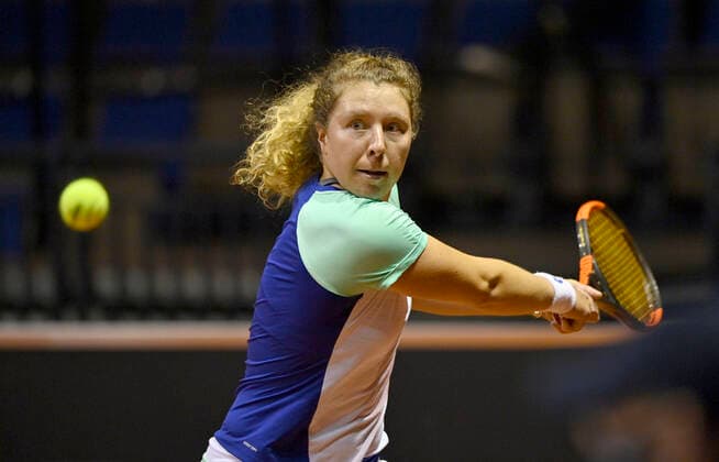 Anna Lena Friedsam GER Action Qualification Round 1 Tennis Women Porsche Cup Porsche Tennis Grand Prix GP Stuttgart 2021 Porsche Arena 17 04 2021 Porsche Tennis Grand Prix Stuttgart 2021