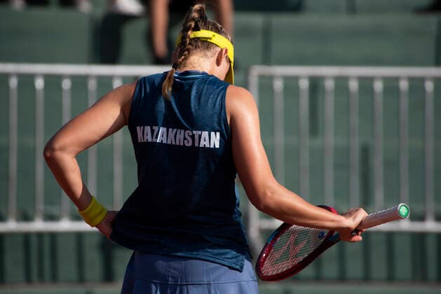 April 17, 2021, Cordoba Capital, Cordoba, Argentina: The player of the Kazakhstan national team, Nationalteam ELENA RYBAKINA (KAZ) No.23 WTA, Tennis Damen win to the player of the Argentine national team Nadia Podoroska (ARG) No.45 WTA 6-4, 6-4 in the Billie Jean King Cup by BNP Paribas Play-offs at the Cordoba Lawn Tennis Club on 17 Apr 2021. Cordoba Capital Argentina - ZUMAb196 20210417_zip_b196_002 Copyright: xDanielxBustosx