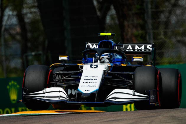 06 LATIFI Nicholas (can), Williams Racing F1 FW43B, action during the Formula 1 Pirelli Gran Premio Del Made In Italy E Dell Emilia Romagna 2021 from April 16 to 18, 2021 on the Autodromo Internazionale Enzo e Dino Ferrari, in Imola, Italy - FORMULE 1 : Grand prix Emilie Romagne - Imola - Essais - 17 04 2021 DPPI Panoramic  00121003__GO07361