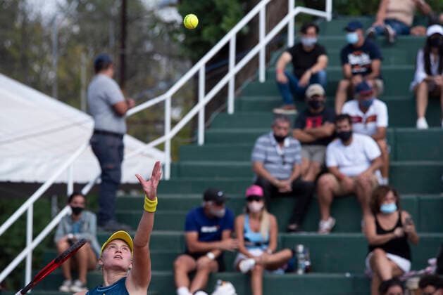 April 17, 2021, Cordoba Capital, Cordoba, Argentina: The player of the Kazakhstan national team, Nationalteam ELENA RYBAKINA (KAZ) No.23 WTA, Tennis Damen win to the player of the Argentine national team Nadia Podoroska (ARG) No.45 WTA 6-4, 6-4 in the Billie Jean King Cup by BNP Paribas Play-offs at the Cordoba Lawn Tennis Club on 17 Apr 2021. Cordoba Capital Argentina - ZUMAb196 20210417_zip_b196_024 Copyright: xDanielxBustosx