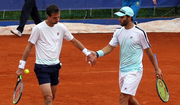 17.04.2021 Belgrade(Serbia) Serbia Challenger Open men s tennis doubles final Andres Molteni(L) Guillermo Duran(R) Argentina :
