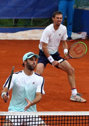 17.04.2021 Belgrade(Serbia) Serbia Challenger Open men s tennis doubles final Andres Molteni(R) Guillermo Duran(L) Argentina :