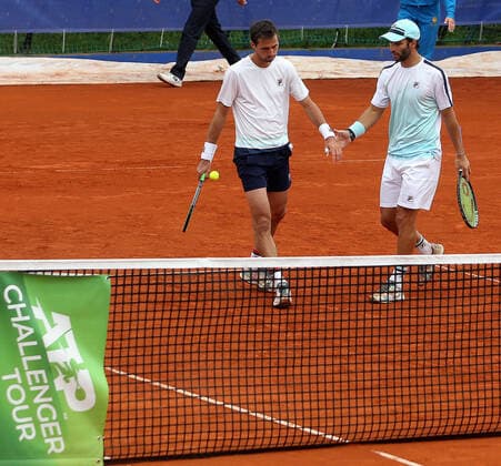 17.04.2021 Belgrade(Serbia) Serbia Challenger Open men s tennis doubles final Andres Molteni(L) Guillermo Duran(R) Argentina :