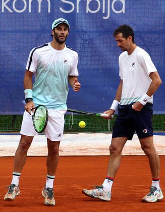17.04.2021 Belgrade(Serbia) Serbia Challenger Open men s tennis doubles final Andres Molteni(R) Guillermo Duran(L) Argentina :