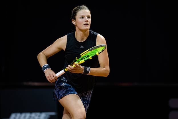 Mandatory Credit: Photo by Rob Prange Shutterstock (11862863bd) Anna Zaja of Germany in action during qualifications at the 2021 Porsche Tennis Grand Prix WTA, Tennis Damen 500 tournament 2021 Porsche Tennis Grand Prix Qualifications Day 1 - 17 Apr 2021 2021 Porsche Tennis Grand Prix Qualifications Day 1 - 17 Apr 2021  Copyright: xRobxPrange Shutterstockx 11862863bd