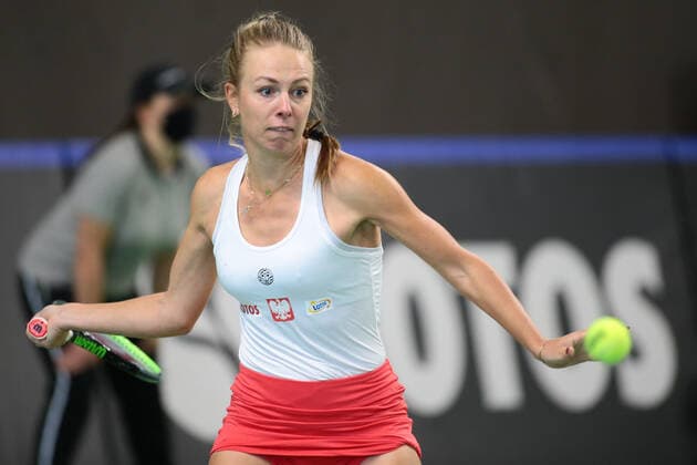 2021.04.17 Bytom Tenis Puchar Billie Jean King Mecz: Magdalena Frech - Laura Pigossi Polska - Brazylia N z Magdalena Frech Foto Tomasz Kudala PressFocus 2021.04.17 Bytom Tennis Billie Jean King Cup 2021 Play-Offs Poland - Brazil Polska - Brazylia Magdalena Frech Credit: Tomasz Kudala PressFocus NEWSPIX.PL --- Newspix.pl  20210417PF15189