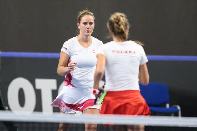 2021.04.17 Bytom Tenis Puchar Billie Jean King Mecz: Magdalena Frech, Katarzyna Kawa - Carolina Meligeni, Luisa Stefani Polska - Brazylia N z Magdalena Frech Katarzyna Kawa Foto Tomasz Kudala PressFocus 2021.04.17 Bytom Tennis Billie Jean King Cup 2021 Play-Offs Poland - Brazil Polska - Brazylia Magdalena Frech Katarzyna Kawa Credit: Tomasz Kudala PressFocus NEWSPIX.PL --- Newspix.pl  tomkud160421a-11