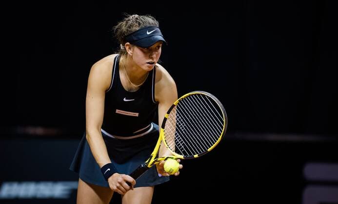 Mandatory Credit: Photo by Rob Prange Shutterstock (11862863cs) Alexandra Vecic of Germany in action during the first qualifications round at the 2021 Porsche Tennis Grand Prix WTA, Tennis Damen 500 tournament 2021 Porsche Tennis Grand Prix Qualifications Day 1 - 17 Apr 2021 2021 Porsche Tennis Grand Prix Qualifications Day 1 - 17 Apr 2021  Copyright: xRobxPrange Shutterstockx 11862863cs