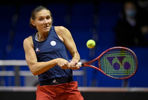 Varvara Gracheva RUS Action Qualification Round 2 Tennis Women Porsche Cup Porsche Tennis Grand Prix GP Stuttgart 2021 Porsche Arena 18 04 2021 Porsche Tennis Grand Prix Stuttgart 2021