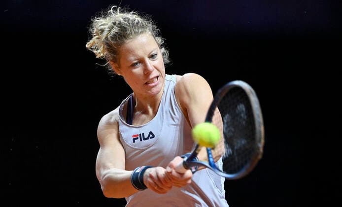 Laura SIEGEMUND GER during practice Action Qualification Round 2 Tennis Women Porsche Cup Porsche Tennis Grand Prix GP Stuttgart 2021 Porsche Arena 18 04 2021 Porsche Tennis Grand Prix Stuttgart 2021