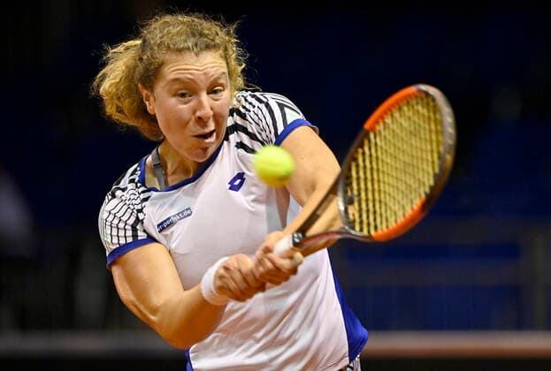 Anna Lena Friedsam GER Action Qualification Round 2 Tennis Women Porsche Cup Porsche Tennis Grand Prix GP Stuttgart 2021 Porsche Arena 18 04 2021 Porsche Tennis Grand Prix Stuttgart 2021