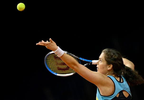 Ulrikke Eikeri NOR Action Serve Qualification Round 2 Tennis Women Porsche Cup Porsche Tennis Grand Prix GP Stuttgart 2021 Porsche Arena 18 04 2021 Porsche Tennis Grand Prix Stuttgart 2021