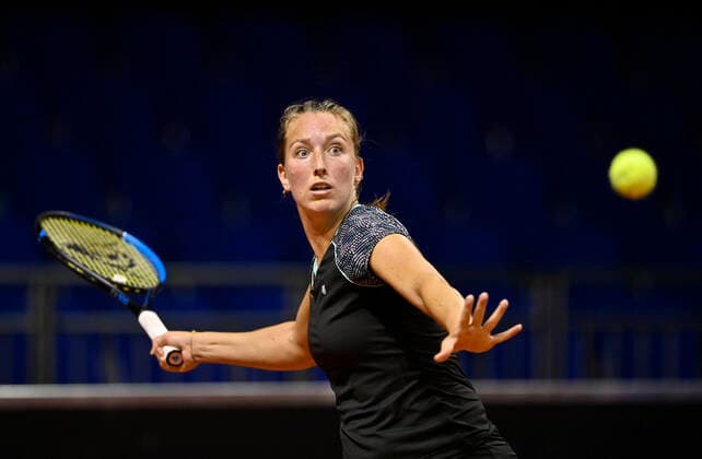 Angelica Moratelli ITA Action Qualification Round 2 Tennis Women Porsche Cup Porsche Tennis Grand Prix GP Stuttgart 2021 Porsche Arena 18 04 2021 Porsche Tennis Grand Prix Stuttgart 2021