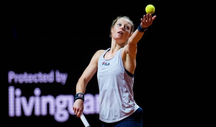 Mandatory Credit: Photo by Rob Prange Shutterstock (11863942ap) Laura Siegemund of Germany during practice ahead of the 2021 Porsche Tennis Grand Prix WTA, Tennis Damen 500 tournament 2021 Porsche Tennis Grand Prix Qualifications Day 2 - 18 Apr 2021 2021 Porsche Tennis Grand Prix Qualifications Day 2 - 18 Apr 2021  Copyright: xRobxPrange Shutterstockx 11863942ap