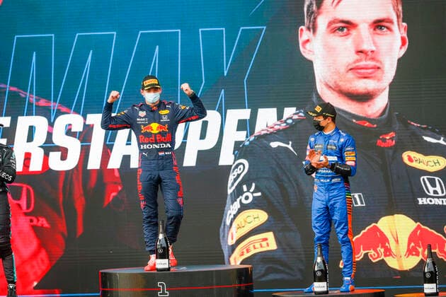 44 Lewis Hamilton GBR, Mercedes AMG Petronas F1 Team , 4 Lando Norris GBR, McLaren F1 Team , F1 Grand Prix of Emilia Romagna at Autodromo Enzo e Dino Ferrari on April 18, 2021 in Imola, Italy Photo by HOCH ZWEI Imola Italy