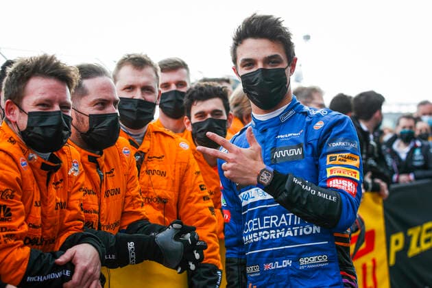 4 Lando Norris GBR, McLaren F1 Team , F1 Grand Prix of Emilia Romagna at Autodromo Enzo e Dino Ferrari on April 18, 2021 in Imola, Italy Photo by HOCH ZWEI Imola Italy