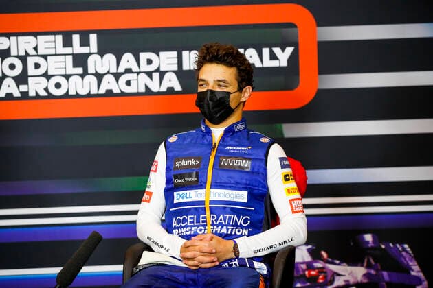 F1 Grand Prix of Emilia Romagna 4 Lando Norris (GBR, McLaren F1 Team), F1 Grand Prix of Emilia Romagna at Autodromo Enzo e Dino Ferrari on April 18, 2021 in Imola, Italy. (Photo by Florent Gooden DPPI FIA Pool via HOCH ZWEI) Imola Italy Poolfoto HOCH ZWEI Pool Florent Gooden ,EDITORIAL USE ONLY