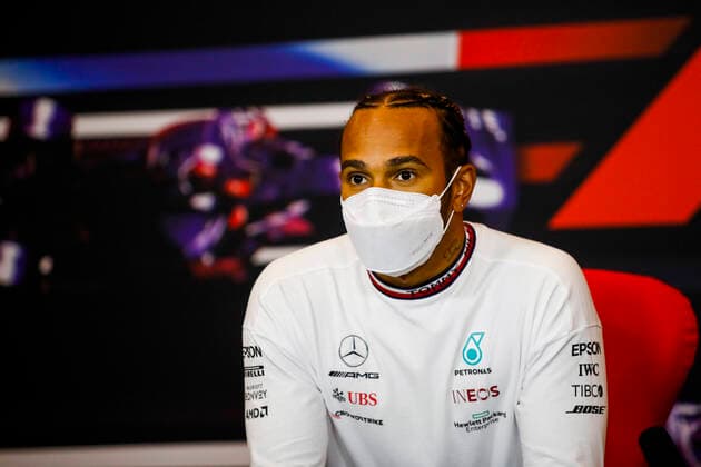 F1 Grand Prix of Emilia Romagna 44 Lewis Hamilton (GBR, Mercedes-AMG Petronas F1 Team), F1 Grand Prix of Emilia Romagna at Autodromo Enzo e Dino Ferrari on April 18, 2021 in Imola, Italy. (Photo by Florent Gooden DPPI FIA Pool via HOCH ZWEI) Imola Italy Poolfoto HOCH ZWEI Pool Florent Gooden ,EDITORIAL USE ONLY