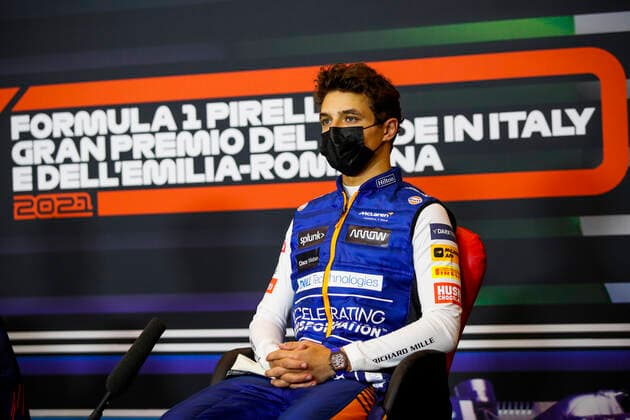 F1 Grand Prix of Emilia Romagna 4 Lando Norris (GBR, McLaren F1 Team), F1 Grand Prix of Emilia Romagna at Autodromo Enzo e Dino Ferrari on April 18, 2021 in Imola, Italy. (Photo by Florent Gooden DPPI FIA Pool via HOCH ZWEI) Imola Italy Poolfoto HOCH ZWEI Pool Florent Gooden ,EDITORIAL USE ONLY