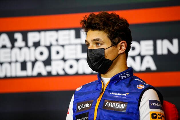 F1 Grand Prix of Emilia Romagna 4 Lando Norris (GBR, McLaren F1 Team), F1 Grand Prix of Emilia Romagna at Autodromo Enzo e Dino Ferrari on April 18, 2021 in Imola, Italy. (Photo by Florent Gooden DPPI FIA Pool via HOCH ZWEI) Imola Italy Poolfoto HOCH ZWEI Pool Florent Gooden ,EDITORIAL USE ONLY