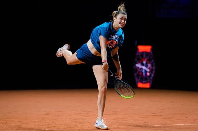 Mandatory Credit: Photo by Rob Prange Shutterstock (11863942bt) Aryna Sabalenka of Belarus during practice ahead of the 2021 Porsche Tennis Grand Prix WTA, Tennis Damen 500 tournament 2021 Porsche Tennis Grand Prix Qualifications Day 2 - 18 Apr 2021 2021 Porsche Tennis Grand Prix Qualifications Day 2 - 18 Apr 2021  Copyright: xRobxPrange Shutterstockx 11863942bt