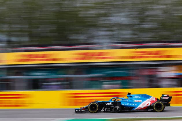 14 Fernando Alonso ESP, Alpine F1 Team , F1 Grand Prix of Emilia Romagna at Autodromo Enzo e Dino Ferrari on April 18, 2021 in Imola, Italy Photo by HOCH ZWEI Imola Italy
