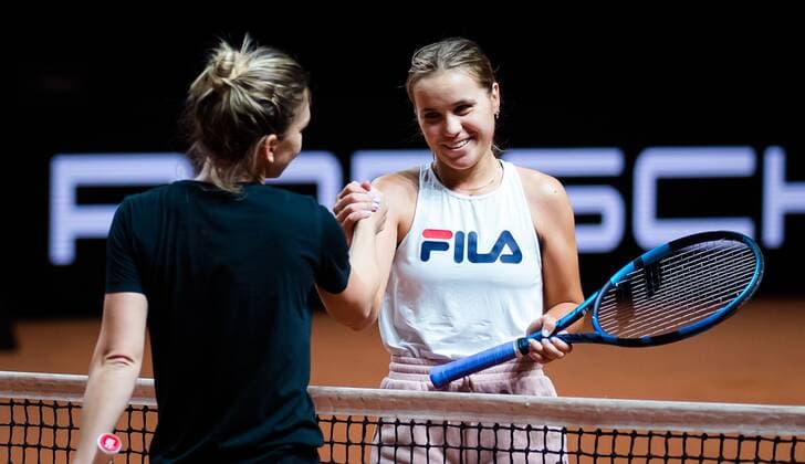 Mandatory Credit: Photo by Rob Prange Shutterstock (11864525ae) Sofia Kenin of the United States during practice ahead of the 2021 Porsche Tennis Grand Prix WTA, Tennis Damen 500 tournament Porsche Tennis Grand Prix, Tennis, Stuttgart, Germany - 19 Apr 2021 Porsche Tennis Grand Prix, Tennis, Stuttgart, Germany - 19 Apr 2021  Copyright: xRobxPrange Shutterstockx 11864525ae