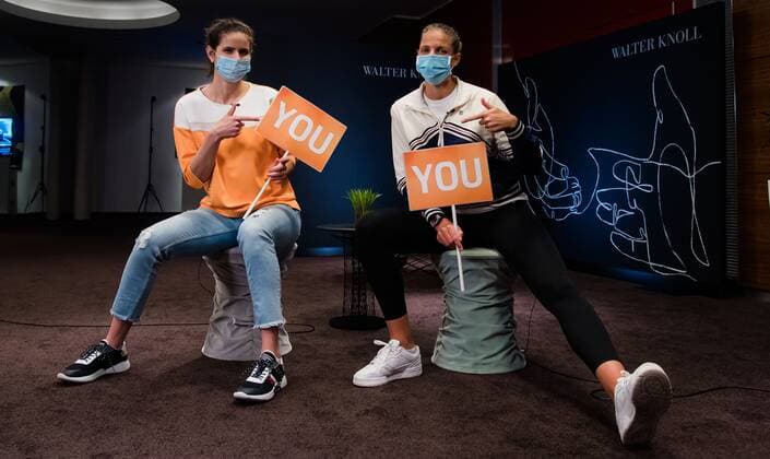 Mandatory Credit: Photo by Rob Prange Shutterstock (11864525az) Julia Goerges of Germany & Karolina Pliskova of the Czech Republic ahead of the 2021 Porsche Tennis Grand Prix WTA, Tennis Damen 500 tournament Porsche Tennis Grand Prix, Tennis, Stuttgart, Germany - 19 Apr 2021 Porsche Tennis Grand Prix, Tennis, Stuttgart, Germany - 19 Apr 2021  Copyright: xRobxPrange Shutterstockx 11864525az